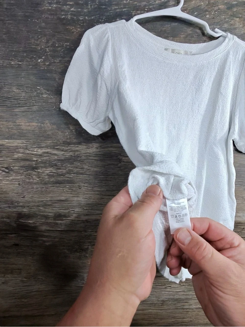LOFT White Puff Sleeve Tee